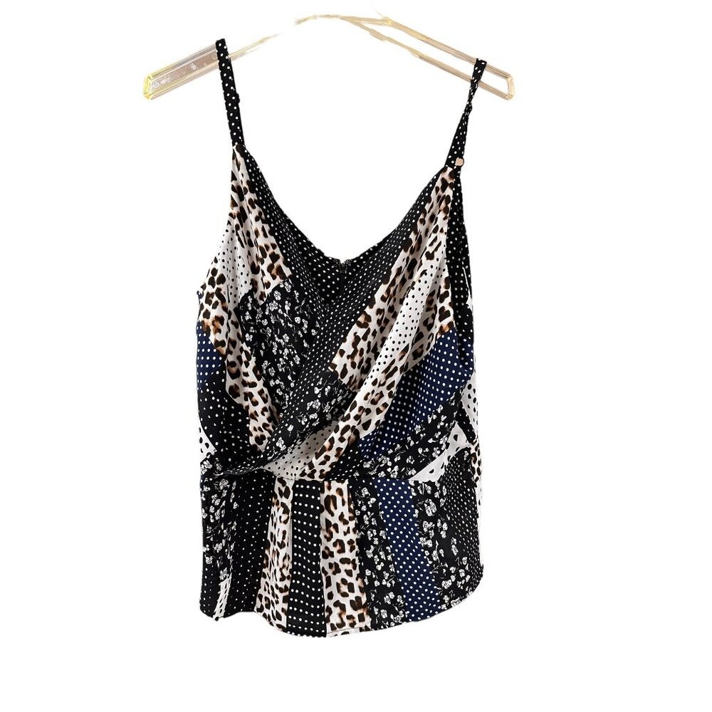 ✌️ 2/$40 ✌️New Cabi Adjustable Straps, Multi Patterned, Tank with Drawn in Waist